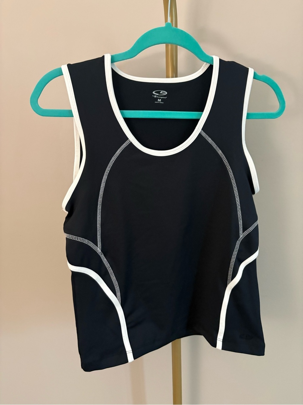 Champion Black Tank Top with White Trim